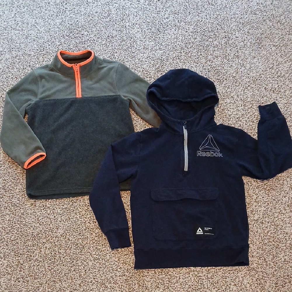 Kids Reebok Navy Hoodie and Green Pullover Oshkosh bundle